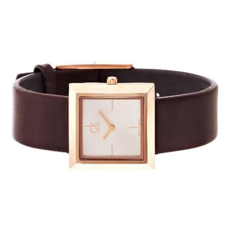 Calvin Klein Mark White Dial Brown Leather Strap Watch for Women - K3R236G6 Buy Now By Calvin Klein