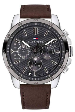 Tommy Hilfiger Decker Grey Dial Brown Leather Strap Watch for Men - 1791562 Buy Now By Tommy Hilfiger