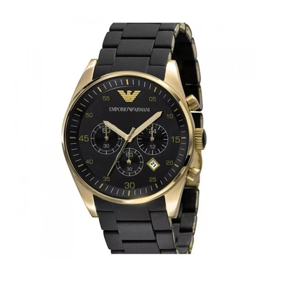 Emporio Armani Sportivo Quartz Black Dial Black Steel Strap Watch For Men - AR8023 Buy Now By Emporio Armani