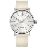 Calvin Klein Post Minimal Silver Dial White Leather Strap Watch for Men - K7621126 Buy Now By Calvin Klein