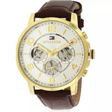 Tommy Hilfiger Keagan Quartz Silver Dial Brown Leather Strap Watch for Men - 1791291 Buy Now By Tommy Hilfiger