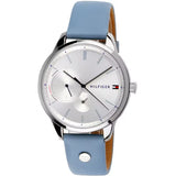 Tommy Hilfiger Brooke Silver Dial Blue Leather Strap Watch for Women - 1782023 Buy Now By Tommy Hilfiger