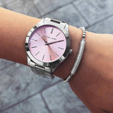 Michael Kors Slim Runway Quartz Pink Dial Silver Steel Strap Watch For Women - MK3380 Buy Now By Michael Kors