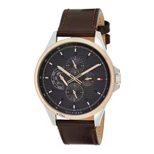Tommy Hilfiger Shawn Multifunction Grey Dial Brown Leather Strap Watch for Men - 1791615 Buy Now By Tommy Hilfiger