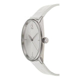 Calvin Klein Accent Silver Dial White Leather Strap Watch for Women - K2Y2Y1KW Buy Now By Calvin Klein