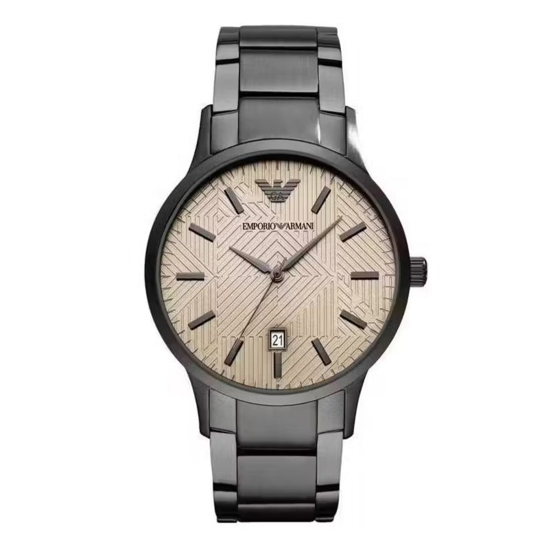 Emporio Armani Renato Quartz Beige Dial Grey Steel Strap Watch For Men - AR11183 Buy Now By Emporio Armani