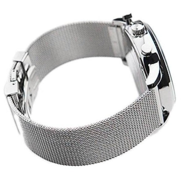 Emporio Armani Classic Chronograph Quartz Silver Dial Silver Mesh Bracelet Watch For Men - AR0390 Buy Now By Emporio Armani