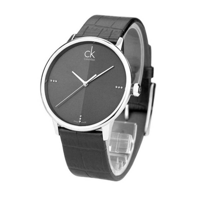 Calvin Klein Accent Black Dial Black Leather Strap Watch for Men - K2Y2X1CU Buy Now By Calvin Klein