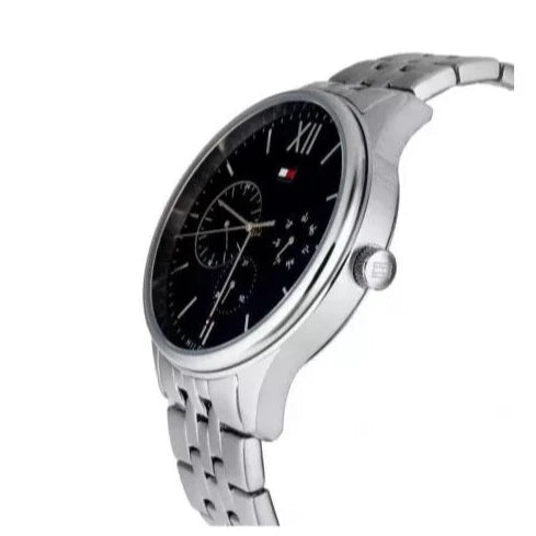 Tommy Hilfiger Damon Chronograph Blue Dial Silver Steel Strap Watch for Men - 1791416 Buy Now By Tommy Hilfiger