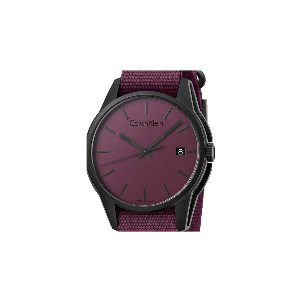 Calvin Klein Tone Maroon Dial Maroon NATO Strap Watch for Men - K7K514UP Buy Now By Calvin Klein
