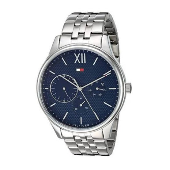 Tommy Hilfiger Damon Chronograph Blue Dial Silver Steel Strap Watch for Men - 1791416 Buy Now By Tommy Hilfiger