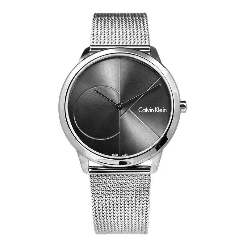 Calvin Klein Minimal Black Dial Silver Mesh Bracelet Watch for Men - K3M21123 Buy Now By Calvin Klein