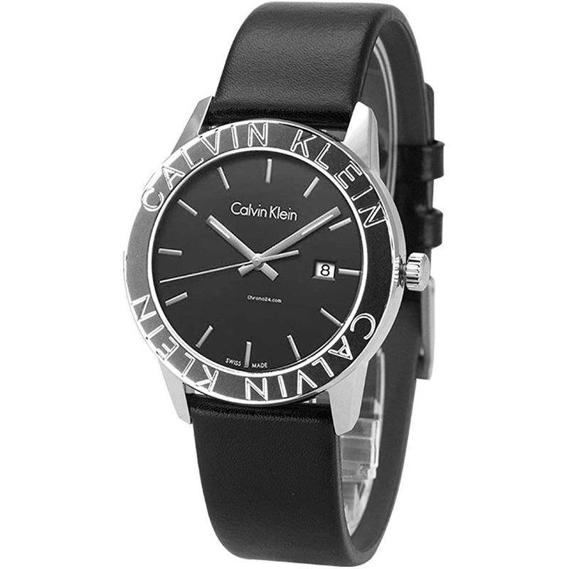 Calvin Klein Steady Black Dial Black Leather Strap Watch for Women - K7Q211C1 Buy Now By Calvin Klein