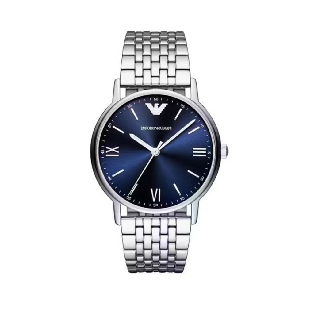 Emporio Armani Kappa Quartz Blue Dial Silver Steel Strap Watch For Men - AR80010 Buy Now By Emporio Armani