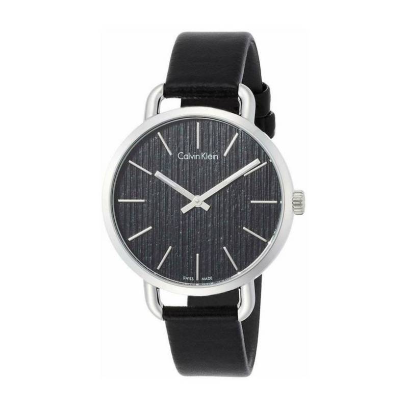 Calvin Klein Even Black Dial Black Leather Strap Watch for Women - K7B231C1 Buy Now By Calvin Klein