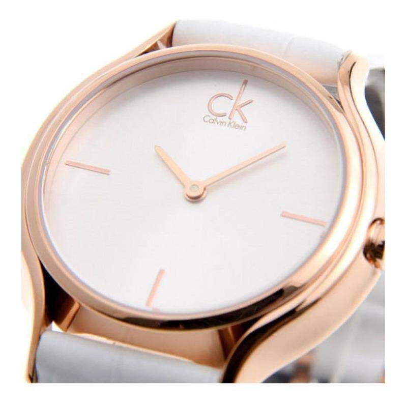 Calvin Klein Skirt White Dial White Leather Strap Watch for Women - K2U236K6 Buy Now By Calvin Klein