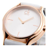 Calvin Klein Skirt White Dial White Leather Strap Watch for Women - K2U236K6 Buy Now By Calvin Klein