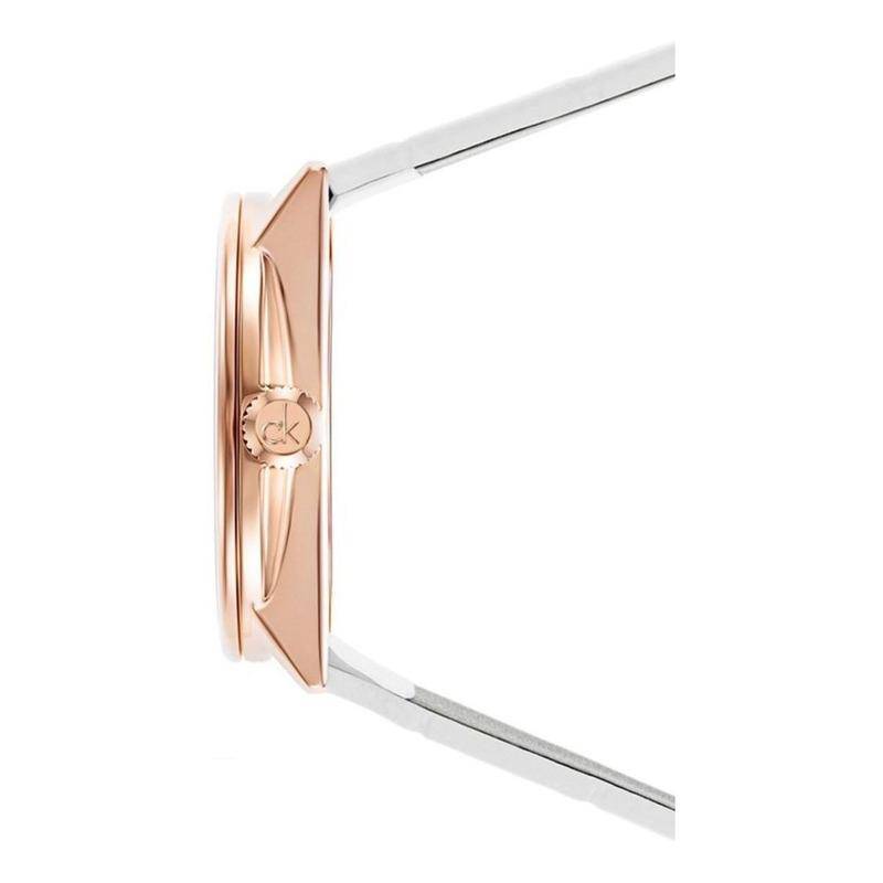 Calvin Klein Accent White Dial White Leather Strap Watch for Women - K2Y2Y6KW Buy Now By Calvin Klein