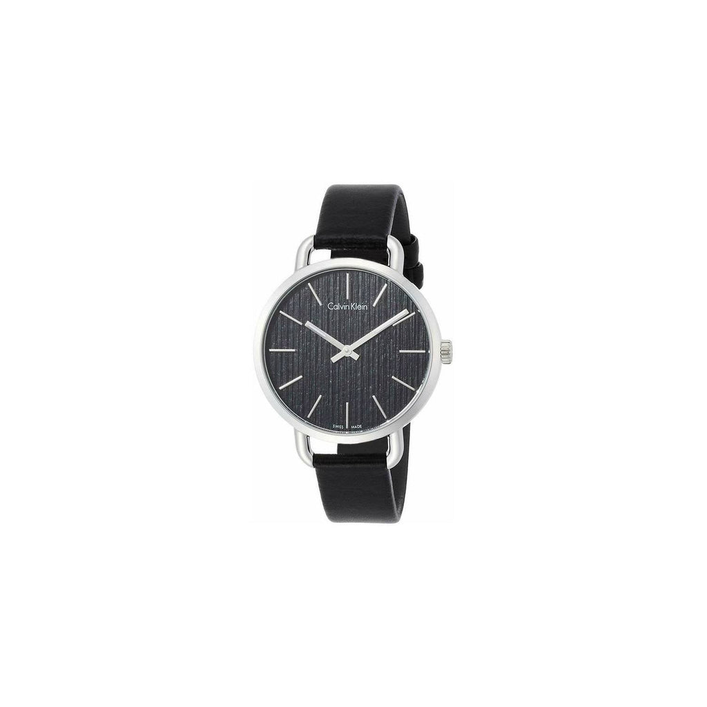 Calvin Klein Even Black Dial Black Leather Strap Watch for Women - K7B231C1 Buy Now By Calvin Klein