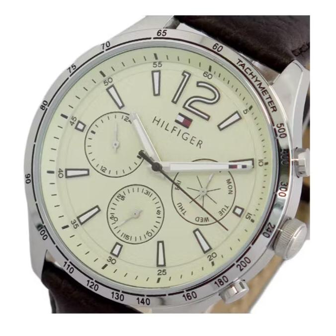 Tommy Hilfiger Gavin Chronograph White Dial Brown Leather Strap Watch for Men - 1791467 Buy Now By Tommy Hilfiger