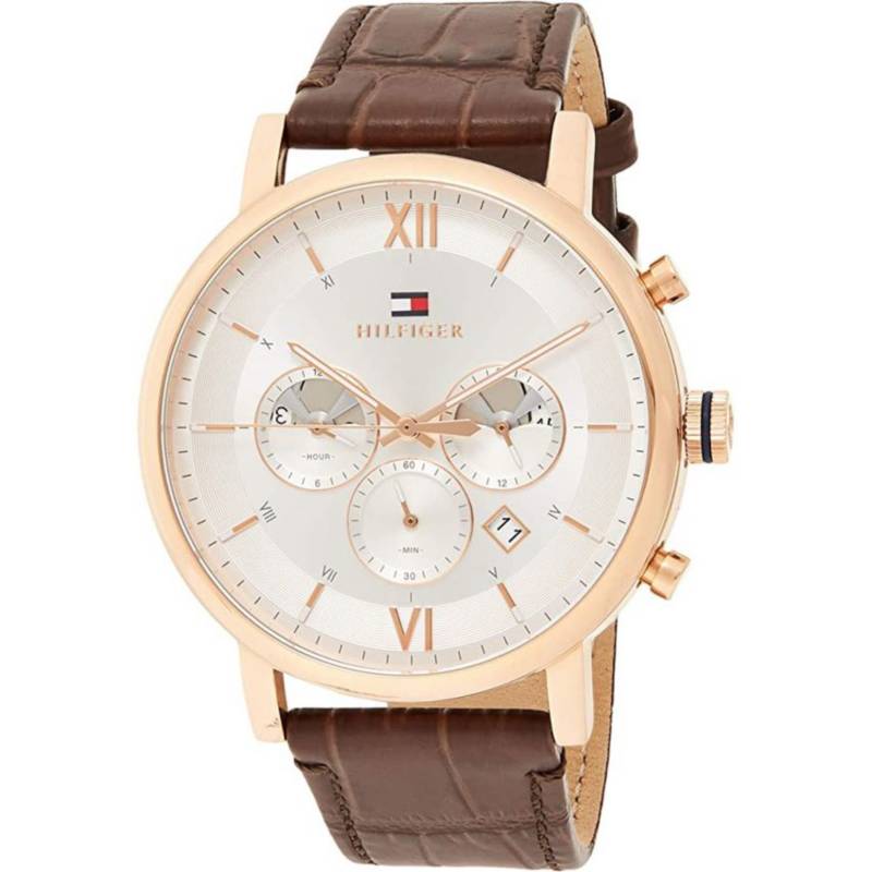 Tommy Hilfiger Evan White Dial Brown Leather Strap Watch for Men - 1710394 Buy Now By Tommy Hilfiger