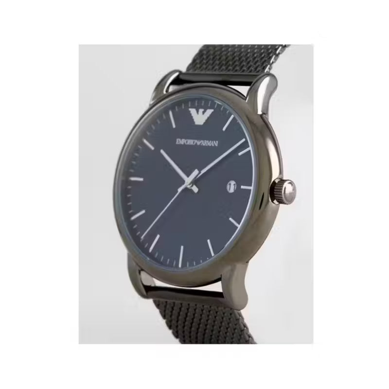 Emporio Armani Luigi Quartz Blue Dial Grey Mesh Bracelet Watch For Men - AR11053 Buy Now By Emporio Armani