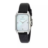Emporio Armani Gioia Analog Mother of Pearl Dial Black Leather Strap Watch For Women - AR11148 Buy Now By Emporio Armani