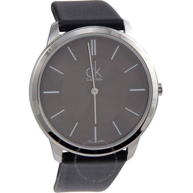 Calvin Klein Minimal Black Dial Black Leather Strap Watch for Men - K3M211C4 Buy Now By Calvin Klein