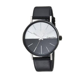 Calvin Klein Boost White Black Dial Black Leather Strap Watch for Men - K7Y21CCX Buy Now By Calvin Klein