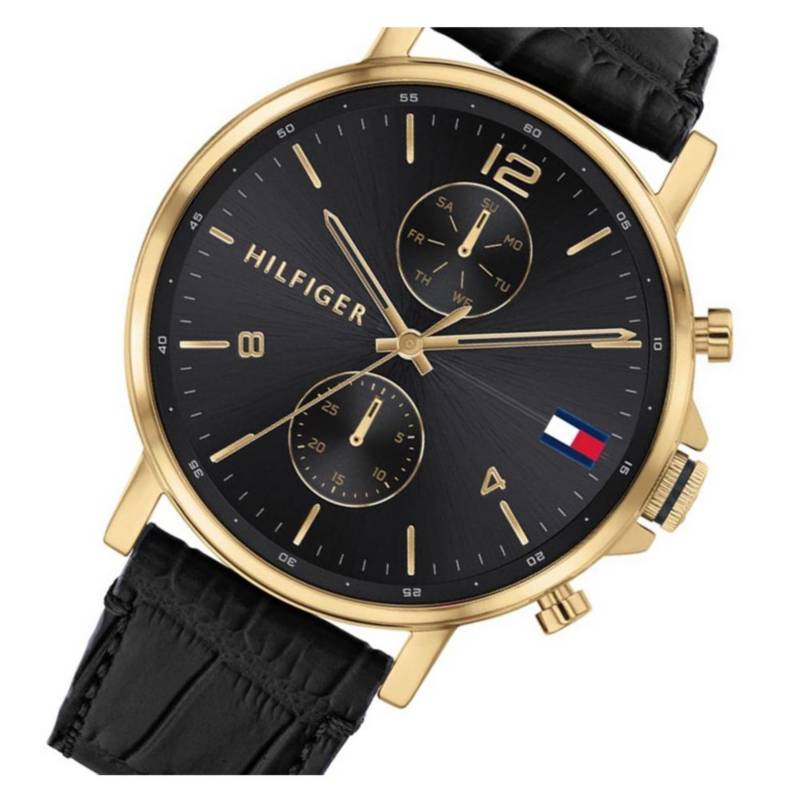 Tommy Hilfiger Daniel Black Dial Black Leather Strap Watch for Men - 1710417 Buy Now By Tommy Hilfiger