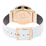 Calvin Klein Accent White Dial White Leather Strap Watch for Women - K2Y2Y6K6 Buy Now By Calvin Klein