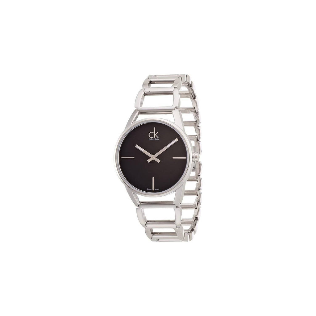 Calvin Klein Stately Black Dial Silver Steel Strap Watch for Women - K3G23121 Buy Now By Calvin Klein