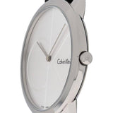 Calvin Klein Minimal Silver Dial Black Leather Strap Watch for Men - K3M211CY Buy Now By Calvin Klein