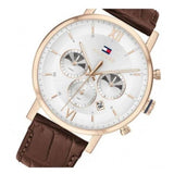 Tommy Hilfiger Evan White Dial Brown Leather Strap Watch for Men - 1710394 Buy Now By Tommy Hilfiger