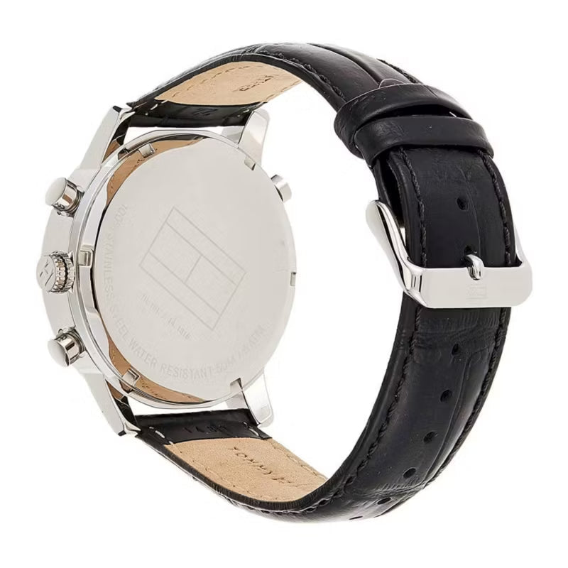 Tommy Hilfiger Harrison Chronograph Black Dial Black Leather Strap Watch for Men - 1790875 Buy Now By Tommy Hilfiger