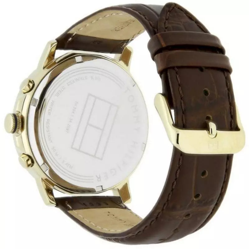 Tommy Hilfiger Keagan Quartz Silver Dial Brown Leather Strap Watch for Men - 1791291 Buy Now By Tommy Hilfiger