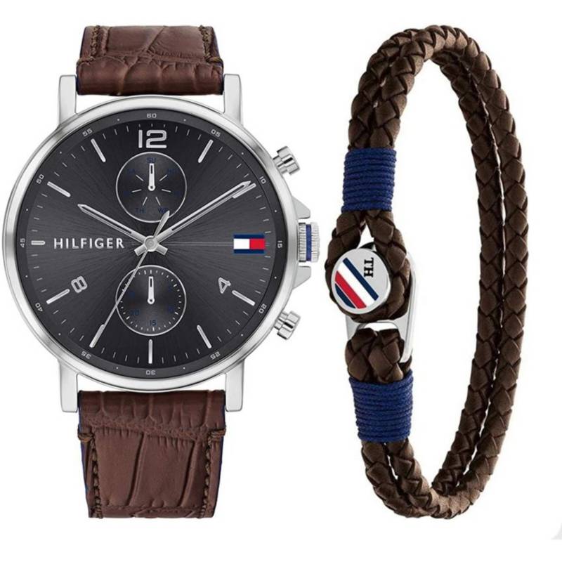 Tommy Hilfiger Daniel Grey Dial Brown Leather Strap Watch for Men - 1710416 Buy Now By Tommy Hilfiger
