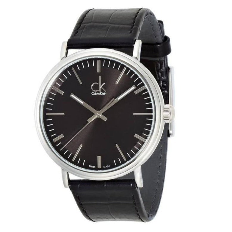 Calvin Klein Surround Black Dial Black Leather Strap Watch for Men - K3W211C1 Buy Now By Calvin Klein