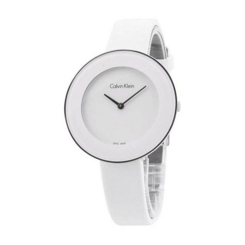 Calvin Klein Chic White Dial White Leather Strap Watch for Women - K7N23TK2 Buy Now By Calvin Klein