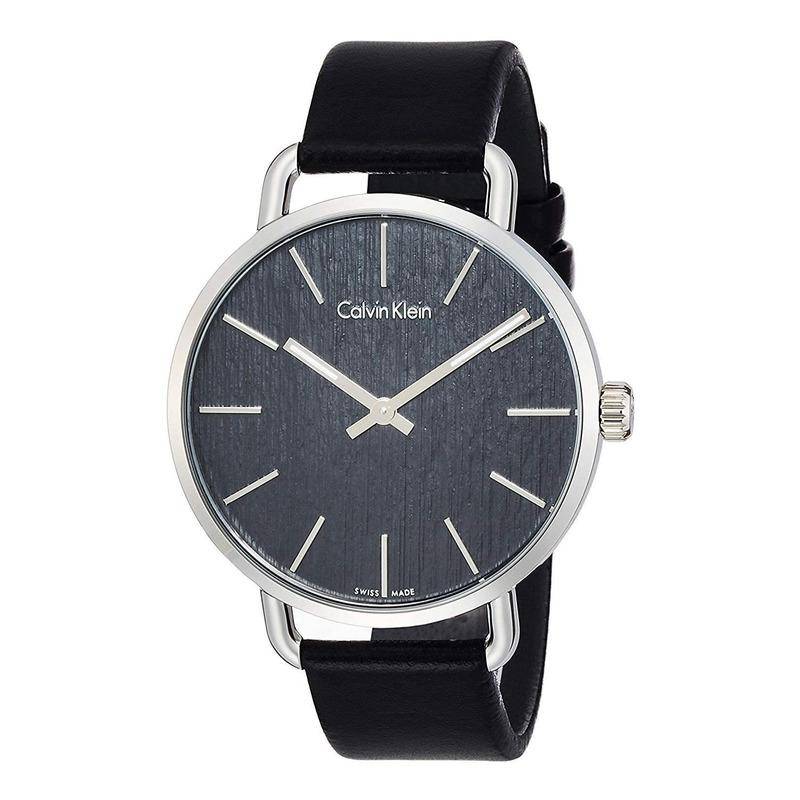 Calvin Klein Even Black Dial Black Leather Strap Watch for Women - K7B211C1 Buy Now By Calvin Klein