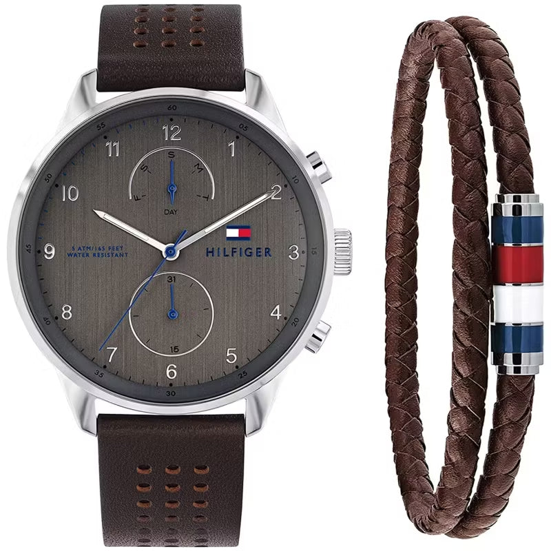 Tommy Hilfiger Chase Quartz Brown Dial Brown Leather Strap Watch for Men - 1791579 Buy Now By Tommy Hilfiger