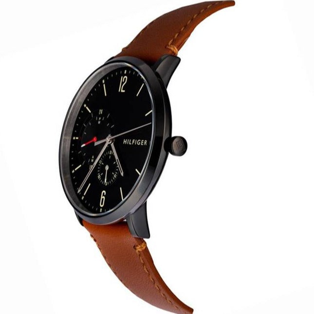 Tommy Hilfiger Brooklyn Quartz Black Dial Brown Leather Strap Watch for Men - 1791510 Buy Now By Tommy Hilfiger