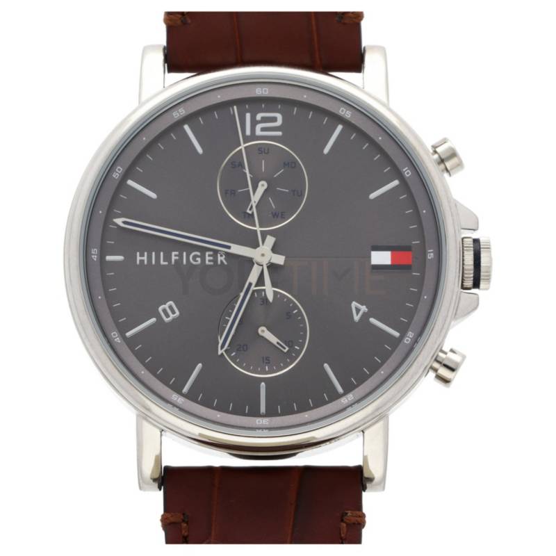 Tommy Hilfiger Daniel Grey Dial Brown Leather Strap Watch for Men - 1710416 Buy Now By Tommy Hilfiger