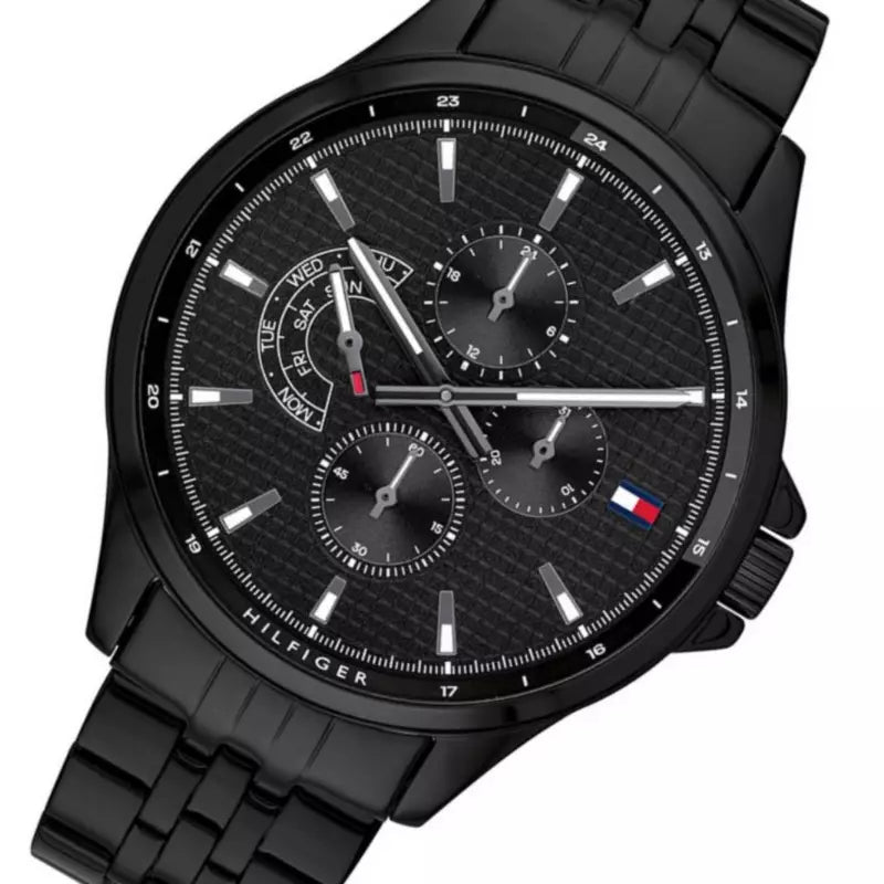 Tommy Hilfiger Shawn Quartz Black Dial Black Steel Strap Watch for Men - 1791611 Buy Now By Tommy Hilfiger