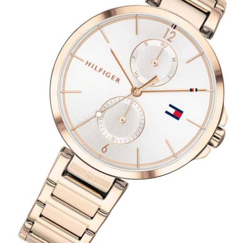 Tommy Hilfiger Angela Quartz White Dial Rose Gold Steel Strap Watch for Women - 1782124 Buy Now By Tommy Hilfiger