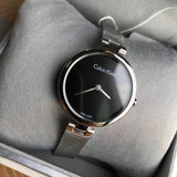 Calvin Klein Authentic Black Dial Silver Mesh Bracelet Watch for Women - K8G23121 Buy Now By Calvin Klein
