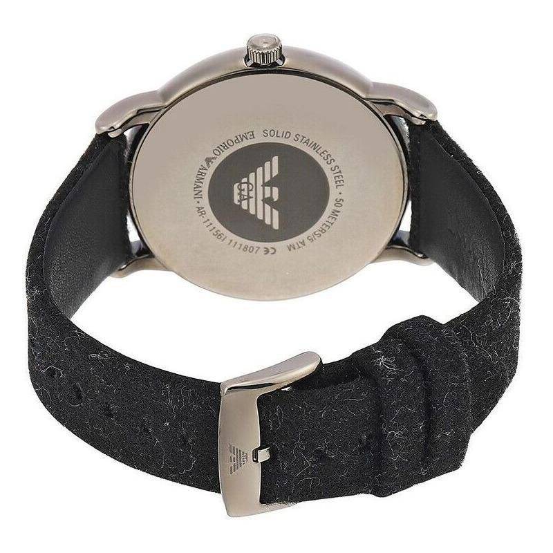 Emporio Armani Luigi Analog Brown Dial Black Leather Strap Watch For Men - AR11156 Buy Now By Emporio Armani