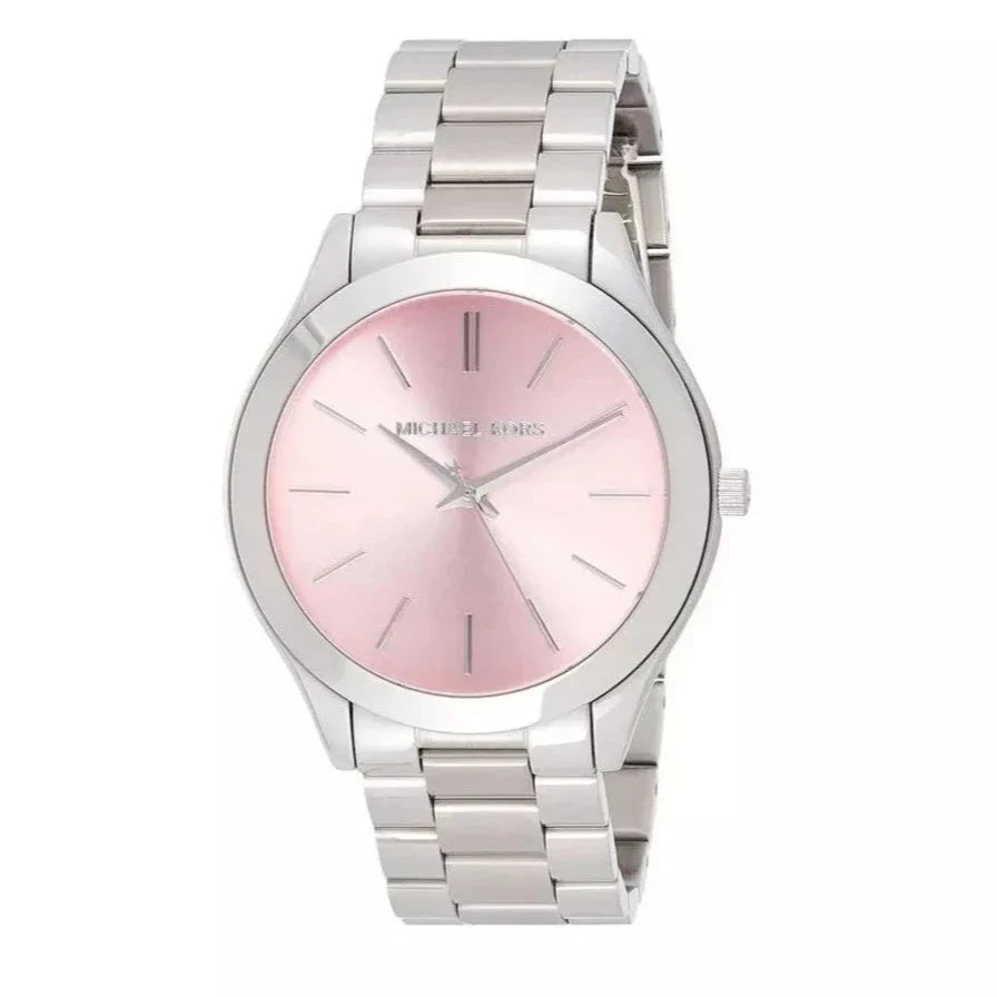 Michael Kors Slim Runway Quartz Pink Dial Silver Steel Strap Watch For Women - MK3380 Buy Now By Michael Kors