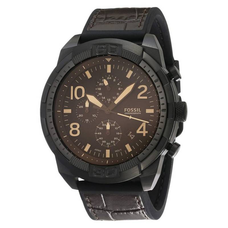 Fossil Bronson Chronograph Brown Dial Brown Leather Strap Watch for Men - FS5713 Buy Now By Fossil