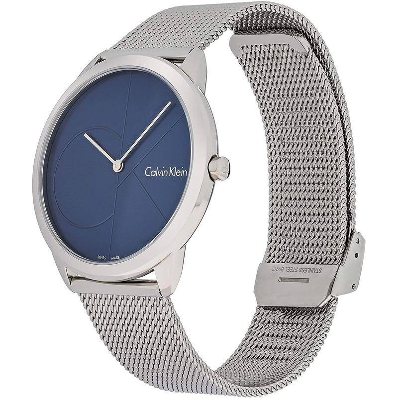 Calvin Klein Minimal Blue Dial Silver Mesh Bracelet Watch for Men - K3M2112N Buy Now By Calvin Klein